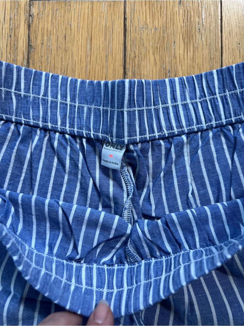 Old Navy Blue and White Striped Pajama Shorts